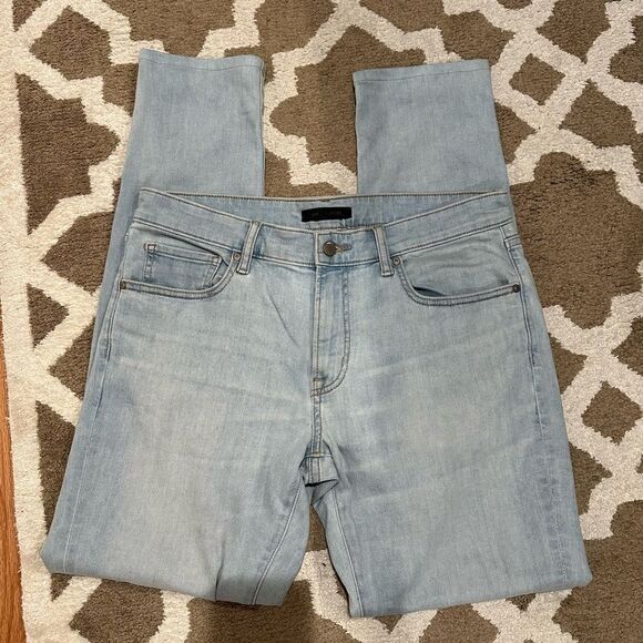Uniqlo Mens 32x34 Skinny Blue Denim Jeans - Light Wash‎ Stretch Bottoms Casual - Picture 4 of 6